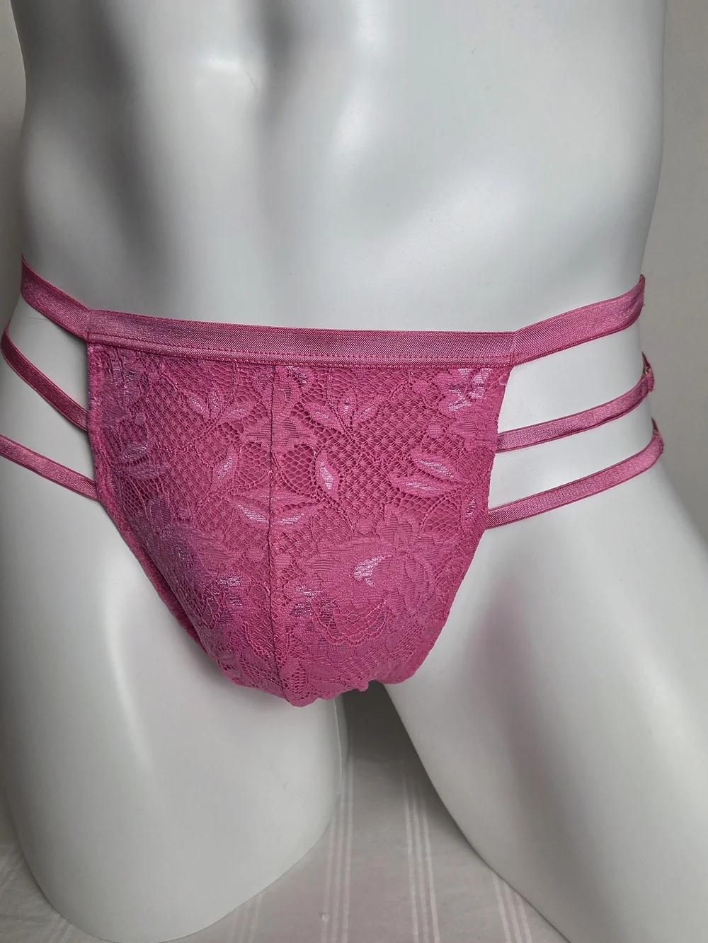Cosabella Pink Lace Strappy Briefs for Men